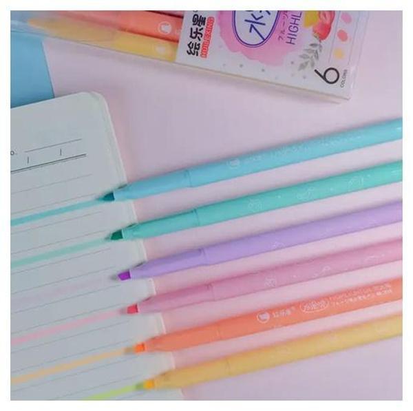 Maxx Huilexing Fosforlu Kalem Seti 6Lı Pastel Renkler - Image 1
