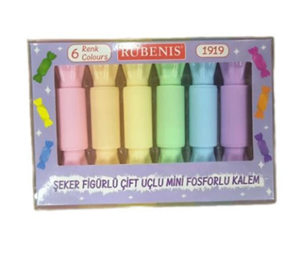 Rubenis Şeker Figürlü Fosforlu Kalem Seti 6Lı - 2 paket - Image 1