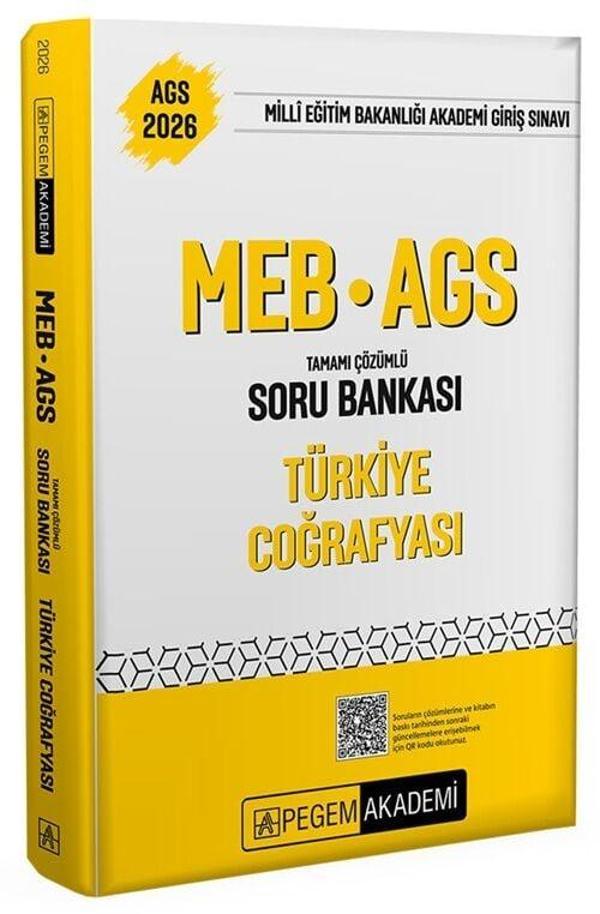 Pegem 2026 MEB-AGS Türkiye Coğrafyası Soru Bankası Çözümlü Pegem Akademi Yayınları - Pegem Akademi Yayıncılık - Image 1