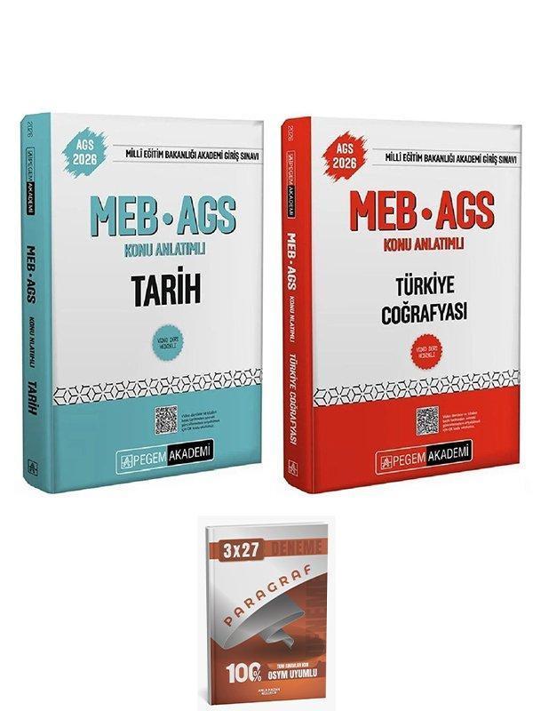 Pegem 2026 MEB-AGS Tarih + Türkiye Coğrafyası Konu Anlatımlı 2 li Set AnlaKazan Paragraf - Pegem Akademi Yayıncılık - Image 1