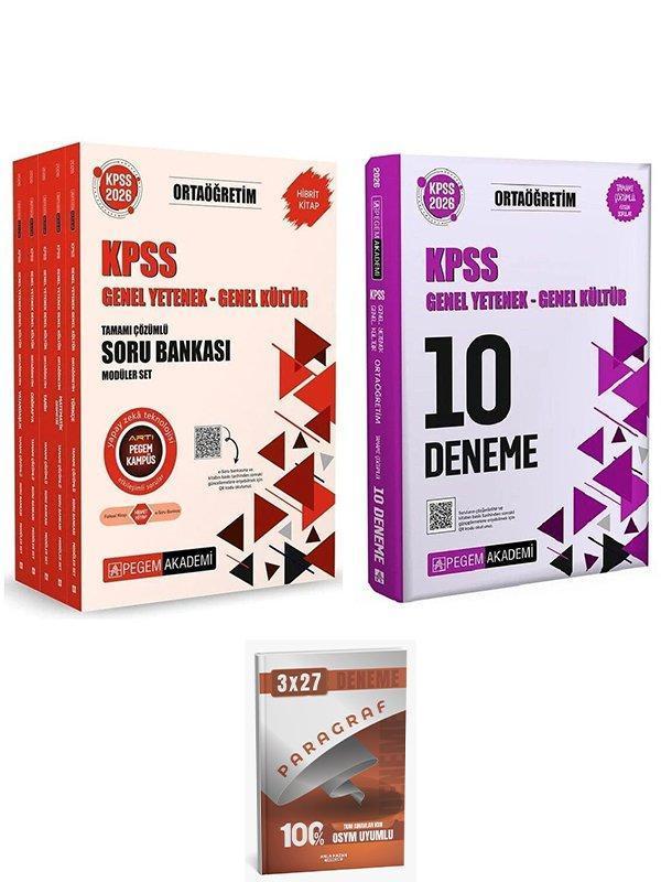 Pegem 2026 KPSS Lise Ortaögretim Soru Bankası Modüler + 10 Deneme 2 li Set AnlaKazan Paragraf - Pegem Akademi Yayıncılık - Image 1
