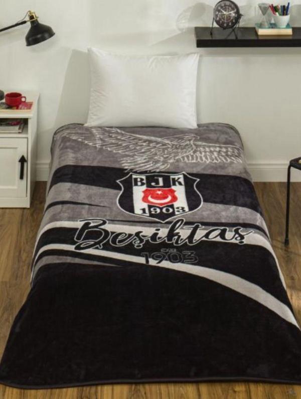 Taç Lisanslı Beşiktaş 1903 Tek Kişilik Battaniye 2026 yeni model - Image 1