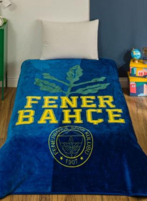 Taç Lisanslı Fenerbahçe Palamut logo Tek Kişilik Battaniye 2026 yeni model - Image 1