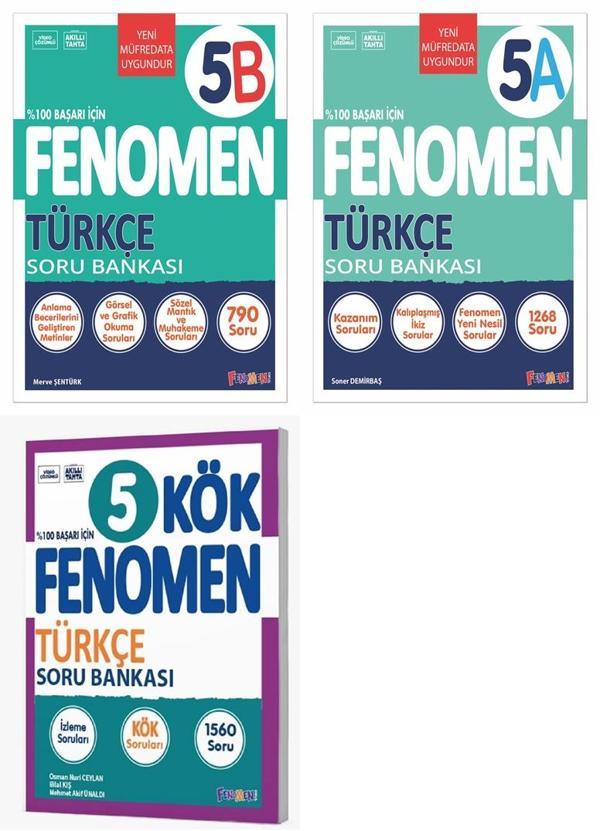 Fenomen Okul 2025 5. Sınıf Türkçe A + B + Kök Seti 3 Kitap Güncel Müfredat - Fenomen Yayıncılık - Image 1