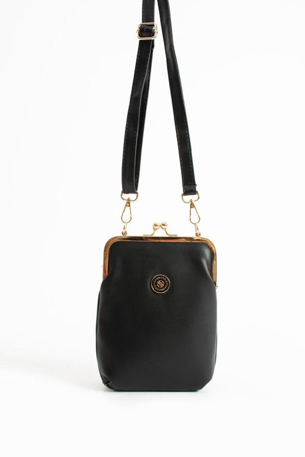 Kadın Burslu Gold Aksesuarlı Ayarlanabilir Çapraz Askılı Suni Deri Omuz ve Çapraz Çanta - Image 1