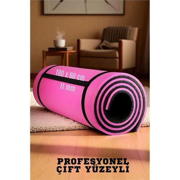 Modacar Pilates Matı- Spor Matı - Yoga Matı 11 mm Çift Taraflı Pembe - Image 1