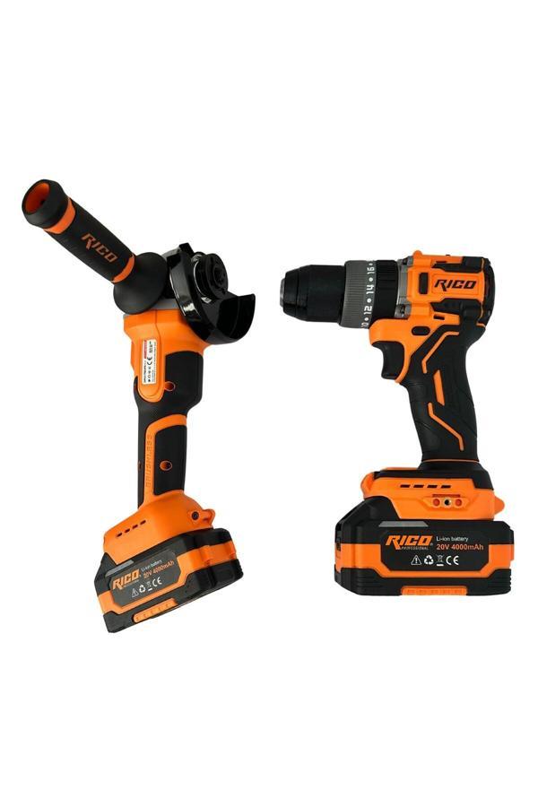 Rico 028-Re0040 Şarjlı Darbeli Matkap Ve Şarjlı Avuç İçi Taşlama Seti 4Ah 20V - Image 1