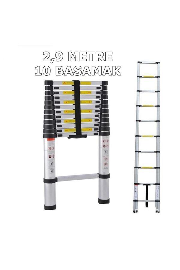 Ebax 10 Basamaklı Teleskopik Uzayan Merdiven 2,9Mt - Image 1