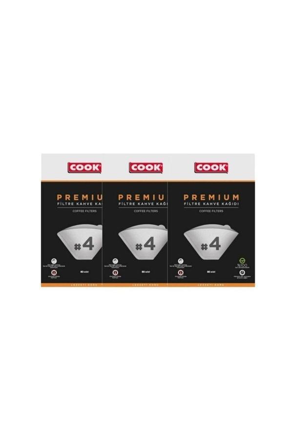 Cook Premium Filtre Kahve Kağıdı - Ebat 4 (3 Paket 240 Adet) - Image 1