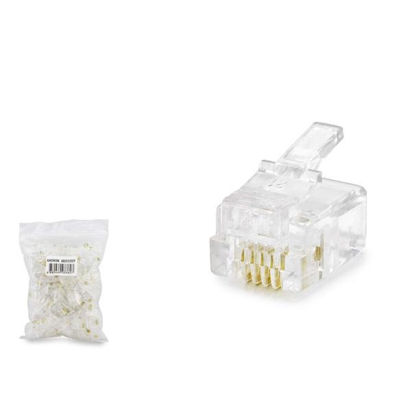 Rj11 Konnektör 4Pın Telefon 100Lü Paket Şeffaf HDX5059 - Image 1