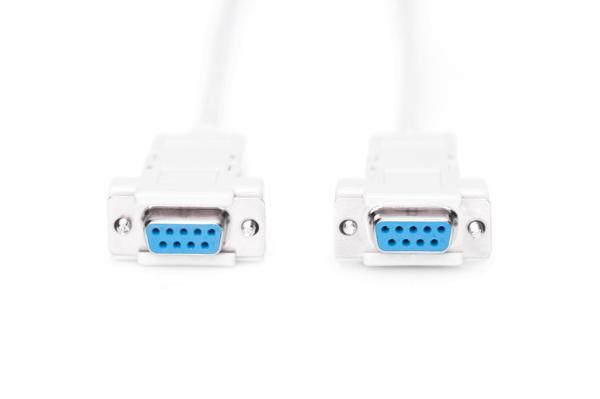 Digitus Modem Bağlantı Kablosu, D-Sub9 Dişi - D-Sub9 Dişi, 1.8 metre, vidalı, bej renk&lt;br&gt;
Digitus Zero-Modem connection cable, D-Sub9 F/F, 1.8m, snap-hoods, beige - Image 1