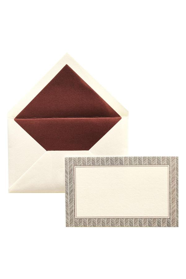 Maritera Herringbone Sade Yazısız Zarflı Not Ve Tebrik Kartı 10'Lu Kutu - Image 1