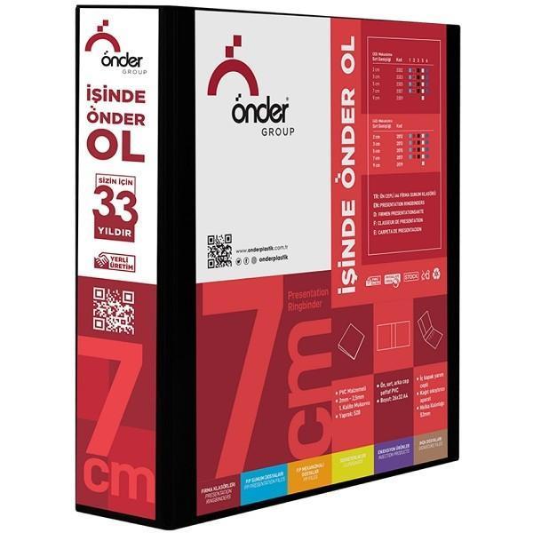 Önder A3 Firma Klasörü 7 Cm 4 Halkalı Siyah - Image 1