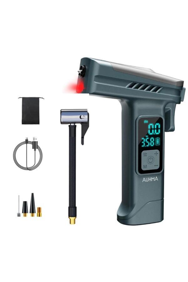 Araba Hava Pompası 4’ü 1 Arada: Kompresör + Cam Kırıcı + Kemer Kesici + LED Işık Şarjlı 4000mAh Araç - Image 1