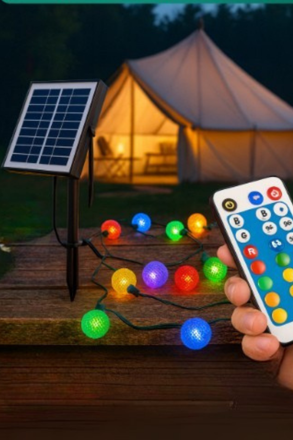 Büro Ev Ofis Kamp Keyfi için Solar Enerjili RGB Boncuk Kamp Bahçe Aydınlatma - Image 1