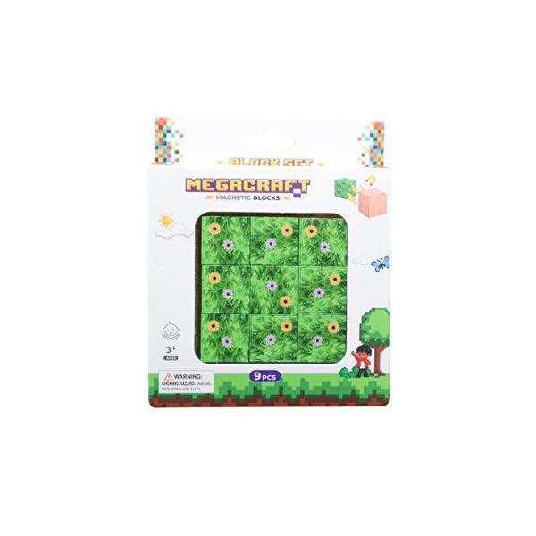 Megacraft Manyetik Bloklar Çiçekli Çim Desenli Blok 9 Parça MC1400 - Image 1