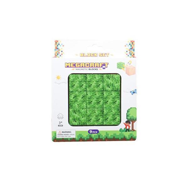 Megacraft Manyetik Bloklar Çim Desenli Blok 9 Parça MC1403 - Image 1
