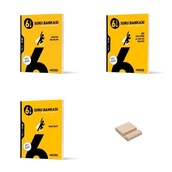 6. Sınıf Sosyal Din Kültürü ve İngilizce Soru Bankası 3lü Set + Telefon Standı - Hız Yayınları - Image 1