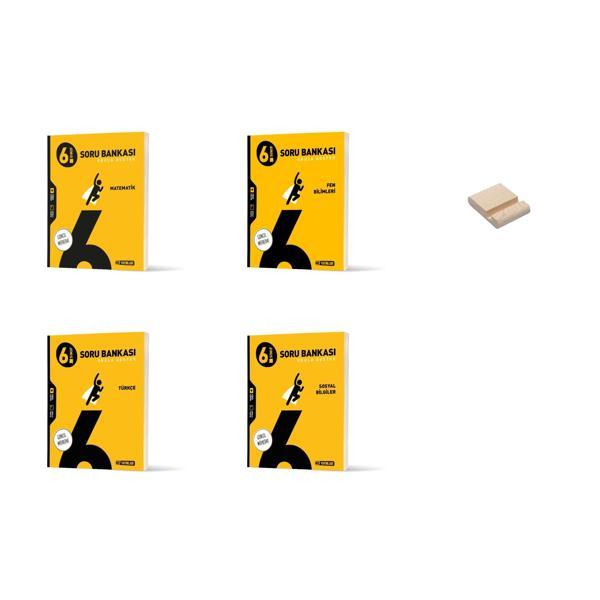 6. Sınıf Matematik Fen Türkçe ve Sosyal Soru Bankası 4lü Set + Telefon Standı - Hız Yayınları - Image 1