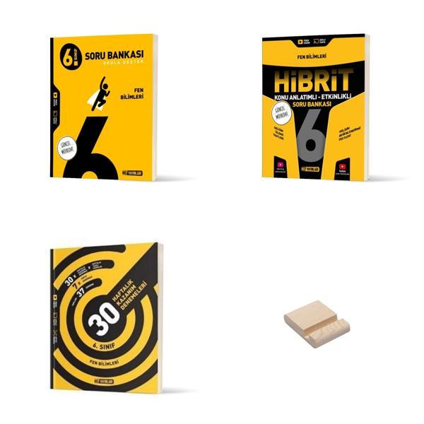 6. Sınıf Fen Soru Bankası-Hibrit-Kazanım Denemeleri 3lü Set ve Telefon Standı - Hız Yayınları - Image 1