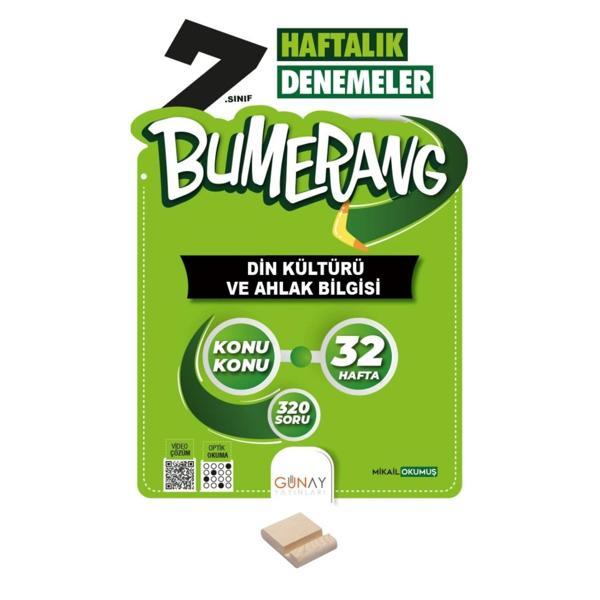 7 Sınıf Bumerang 32 Haftalık Din Denemeleri + Telefon Standı - Günay Yayınları - Image 1