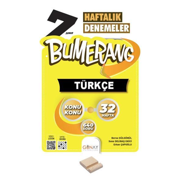 7 Sınıf Bumerang 32 Haftalık Türkçe  Denemeleri + Telefon Standı - Günay Yayınları - Image 1