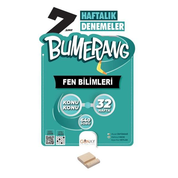 7 Sınıf Bumerang 32 Haftalık Fen Denemeleri + Telefon Standı - Günay Yayınları - Image 1