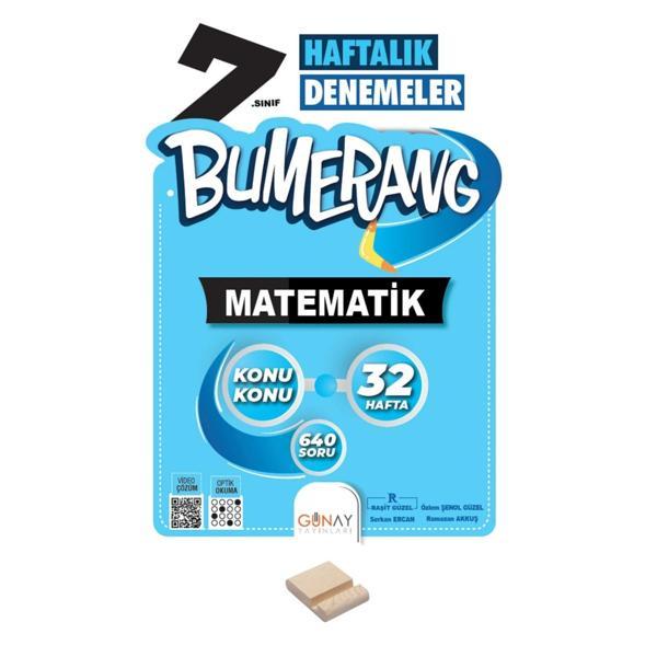 7 Sınıf Bumerang 32 Haftalık Matematik Denemeleri + Telefon Standı - Günay Yayınları - Image 1