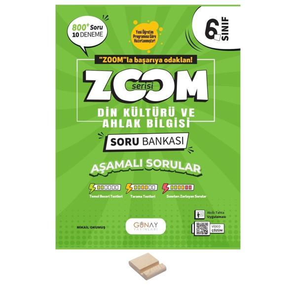 6. Sınıf Zoom Serisi Din Kültürü Soru Bankası + Telefon Standı - Günay Yayınları - Image 1