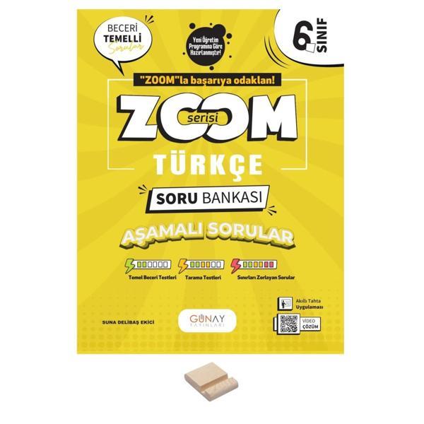 6. Sınıf Zoom Serisi Türkçe Soru Bankası + Telefon Standı - Günay Yayınları - Image 1