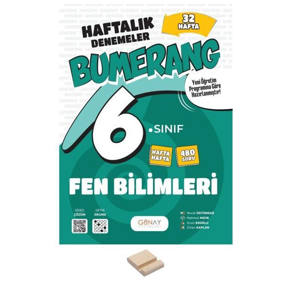 6. Sınıf Bumerang 32 Haftalık Fen Denemeleri+ Telefon Standı - Günay Yayınları - Image 1