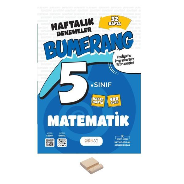 5. Sınıf Bumerang 32 Haftalık Matematik Denemeleri+ Telefon Standı - Günay Yayınları - Image 1