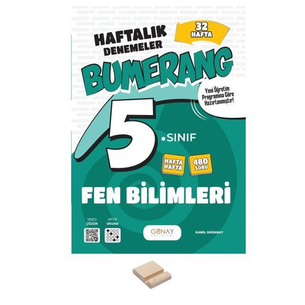 5. Sınıf Bumerang 32 Haftalık Fen Bilimleri Denemeleri+ Telefon Standı - Günay Yayınları - Image 1