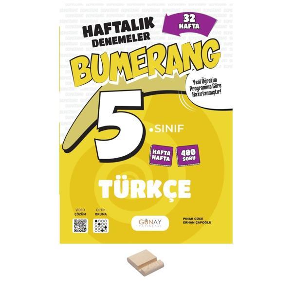 5. Sınıf Bumerang 32 Haftalık Türkçe Denemeleri+ Telefon Standı - Günay Yayınları - Image 1