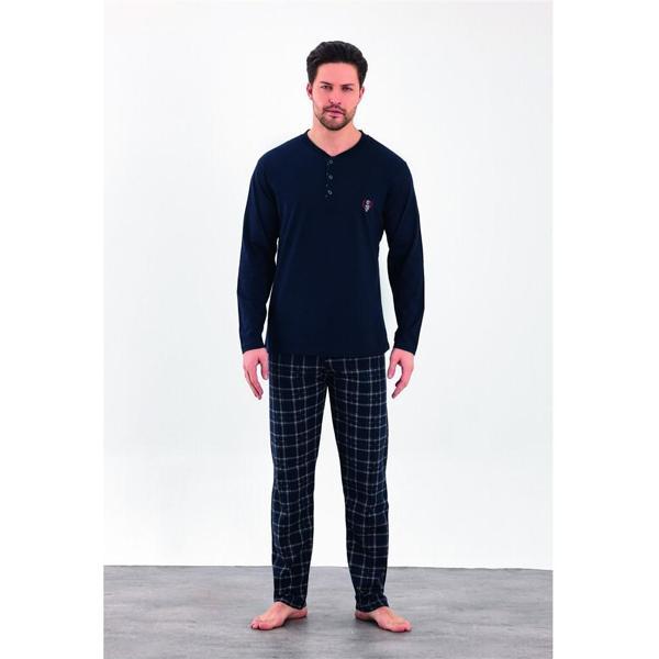 Estiva %100 Pamuk İki İplik Uzun Kol Erkek Pijama Takım  - Image 1