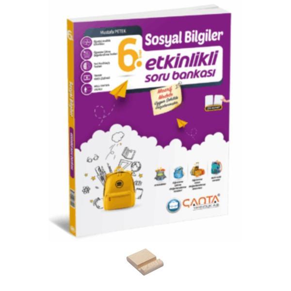 6. Sınıf Sosyal Bilgiler  Etkinlkli Kazanım ve Soru Bankası  ve Telefon Standı - Çanta Yayınları - Image 1