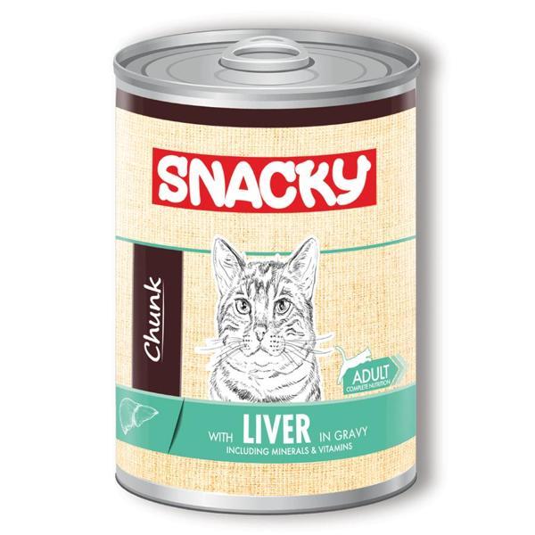 Snacky 12'li Koli-400 gr Chunk/Konserve Ciğerli Yetişkin Kedi - Image 1