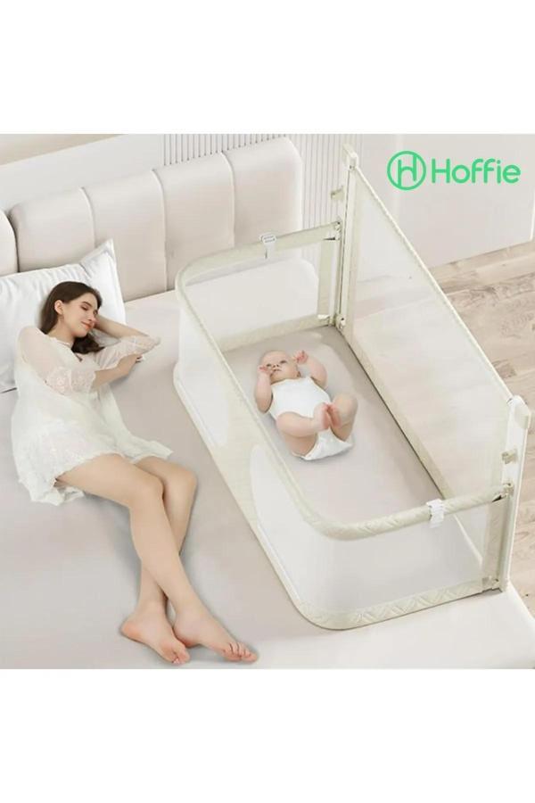 3in1 Katlanır Bebek Güvenlik Bariyeri,Yatak Üstü Bebek Beşiği,Koruyucu Birlikte Uyuma,Açılır Kapanır - Image 1