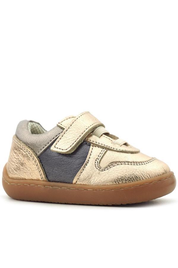 Rakerplus Bob Hakiki Deri Bakır Barefoot Cırtlı Lastikli Bebek Sneaker Ayakkabı - Image 1