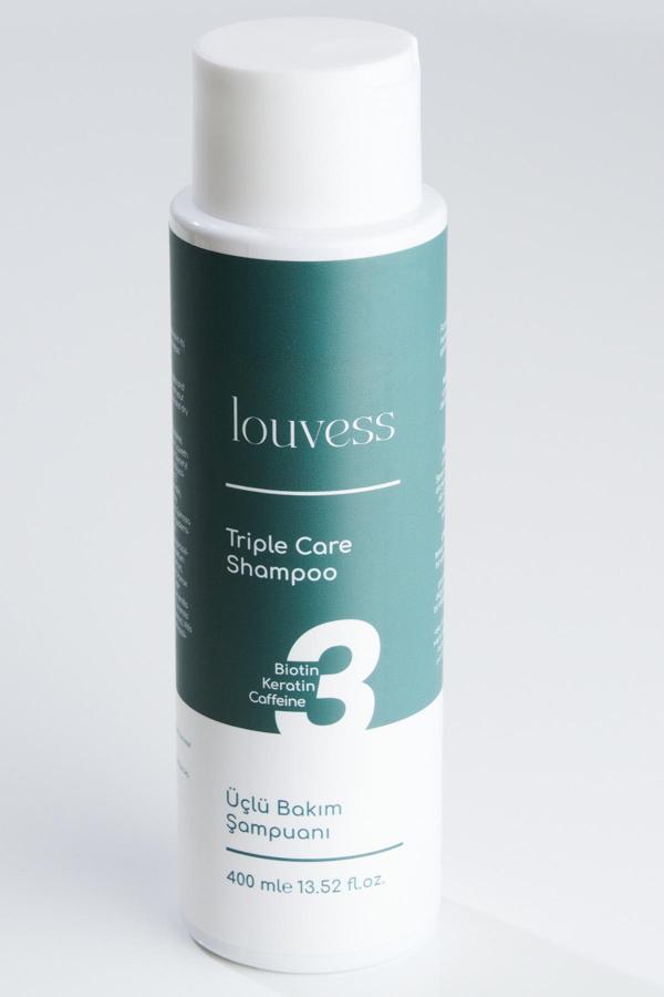 Louvess Üçlü Bakım Şampuanı ( Biotin, Keratin ve Kafein İle Güçlendirilmiş Saç Bakım Şampuanı 400 ML ) - Image 1