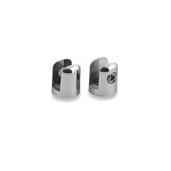 2 Adet Yuvarlak Cam Raf Tutucu Etejer 7 mm Parlak Krom Metal  - Image 1