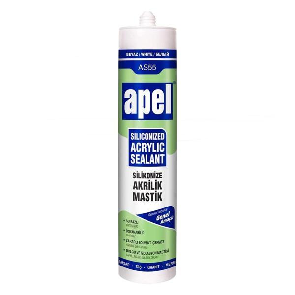 Apel Silikonize Akrilik Mastik 500 Gr Beyaz - Image 1