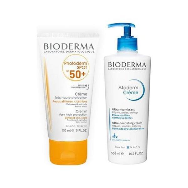 Bioderma Spf 50+ Photoderm Spot 150 ML + Bioderma Atoderm Cream 500 ML - Image 1