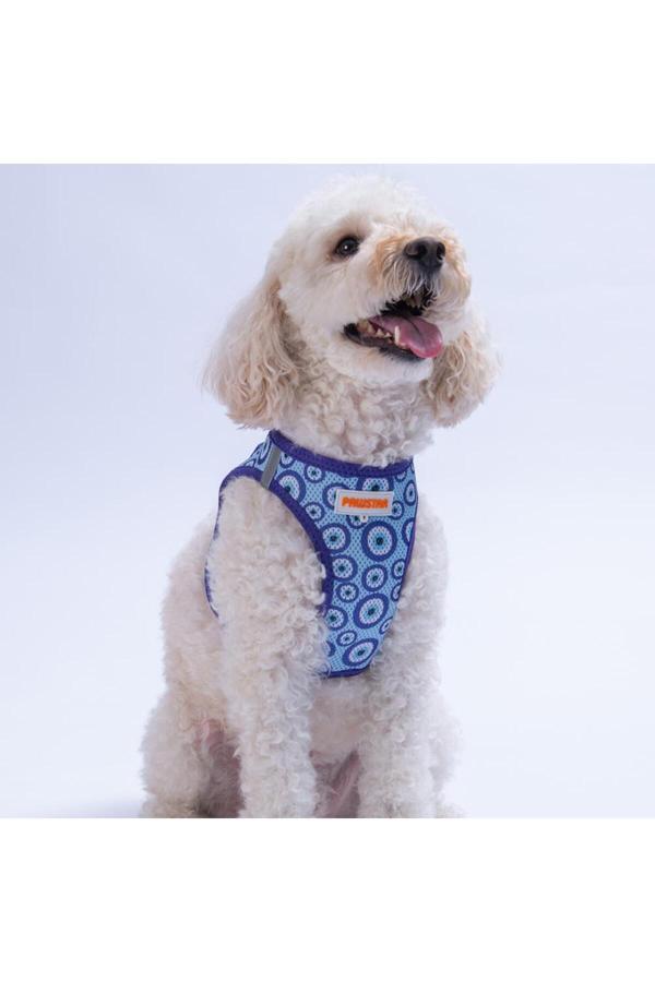 Pawstar Charm Air-Mesh Göğüs Tasması Kedi Köpek Göğüs Tasması Nazar Boncuğu Desenli Köpek Tasması - Image 1