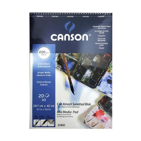 Canson A3 Üsten Spiralli Finface Resim Blok 200 Gram 20 Yaprak Fcns20020A3Us - Image 1