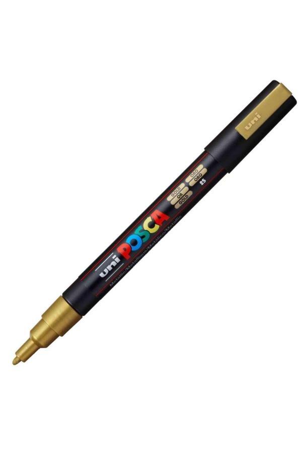 Uni-Ball Markör Boyama Kalemi Posca Su Bazlı Poster 0.9-1.3 Mm Altın Pc-3M (6 Lı Paket) - Image 1