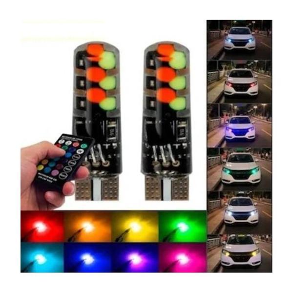 Kumandalı Çakarlı RGB T10 Dipsiz Park, Sinyal, Tavan Ampülü İki Adet - Image 1