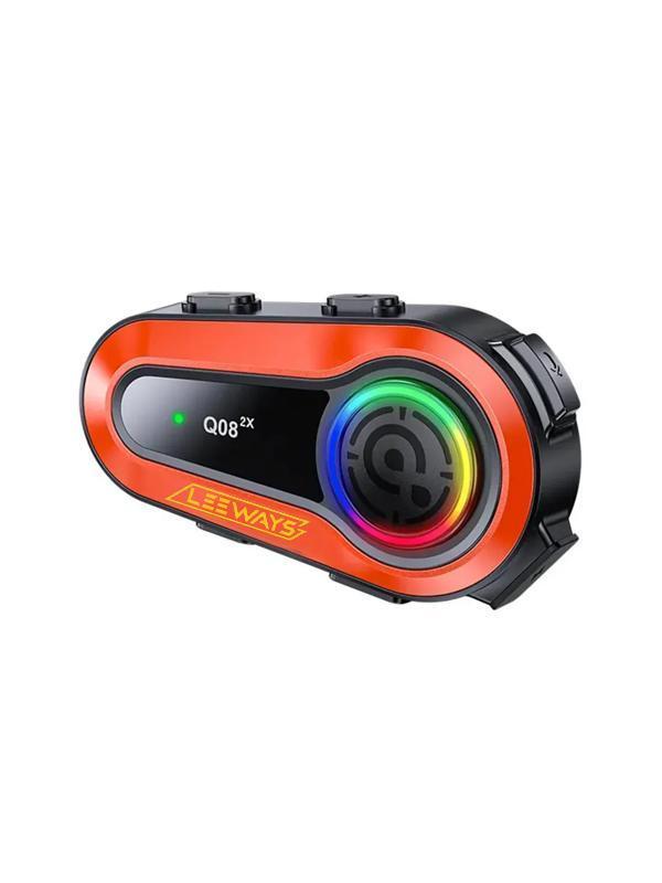 LEEWAYS Q08 2X 1000m Telsiz Mesafeli Özellikli 2 Kişi Bağlantılı Bluetooth Kask Kulaklık Ekranlı Fenerli Interkom - Image 1