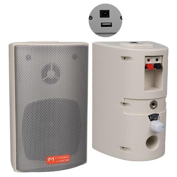 MV-16 7.5 CM 30 Watt Komütatörlü Hat Trafolu Beyaz Sütun Hoparlör (2'li Takım) (2818) - Image 1