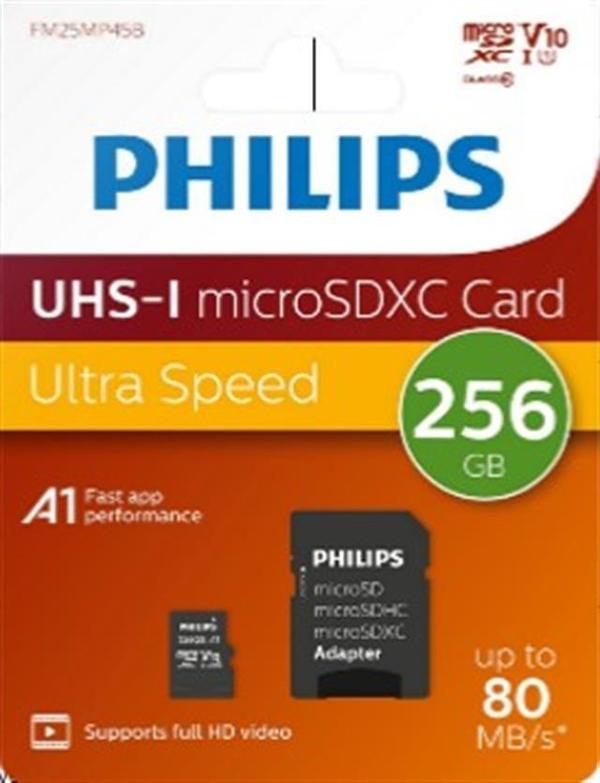 Philips FM25MP45B/00 256GB Class10 UHS-I U1 TF Adaptörlü Micro SDXC Hafıza Kartı (2818) - Image 1